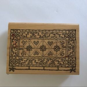 Rubber stamp quilt hanging